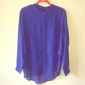 Royal blue tuxedo blouse by BR